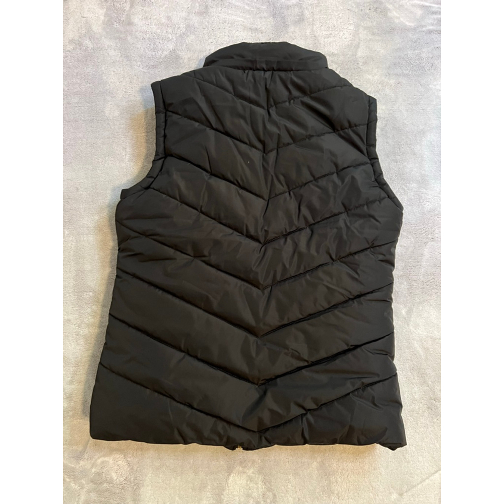 Women's Wantdo Black Puffer Vest with Gold Zippers M - Picture 8 of 11